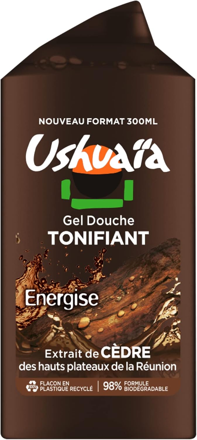 Gel Douche Ushuaïa Cèdre – Pack De 3 Flacons 300 Ml – Vegan & Biodégradable – Fabriqué En France