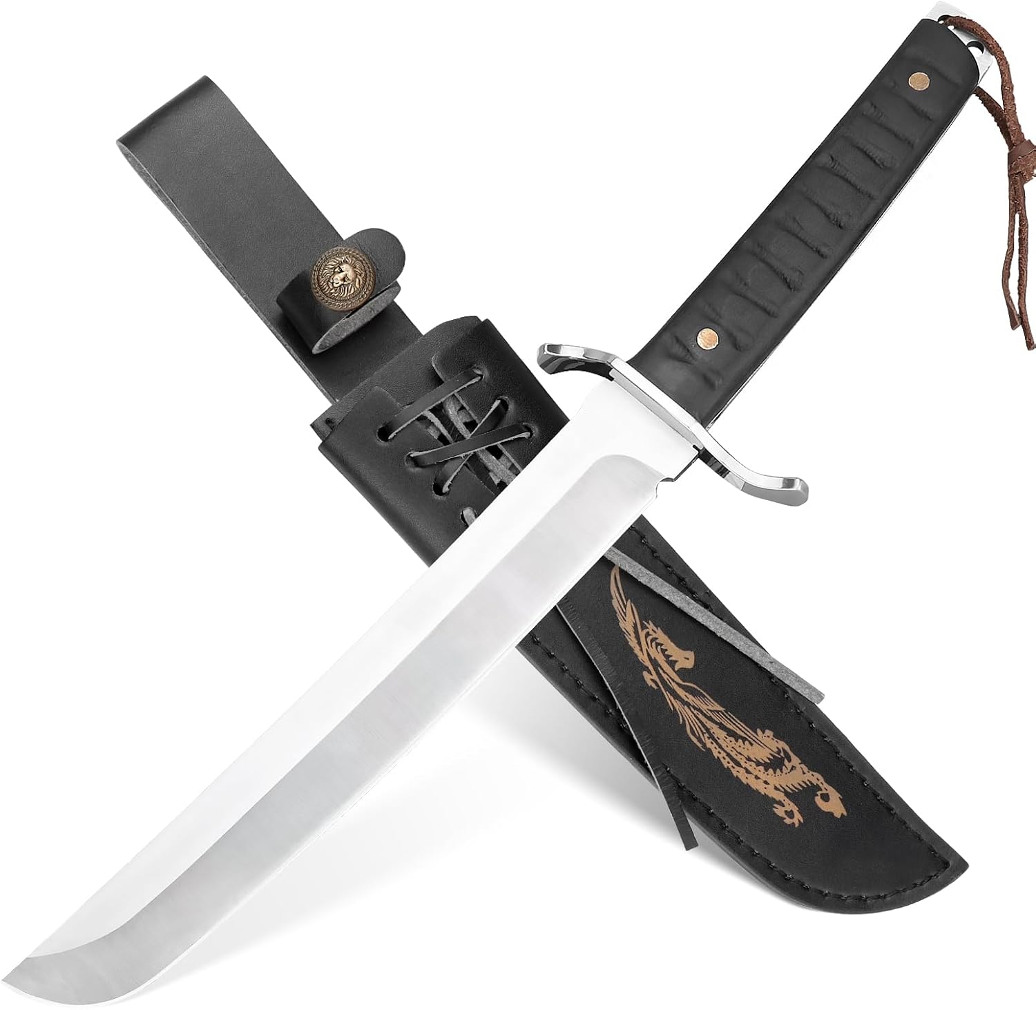 Japanese Tanto Fixed Blade Knife with Sheath,Full Tang Samurai Knives,Bushcraft Survival knife for Outdoor Camping,Hunting,Gifts for Men Women Collector Hunters