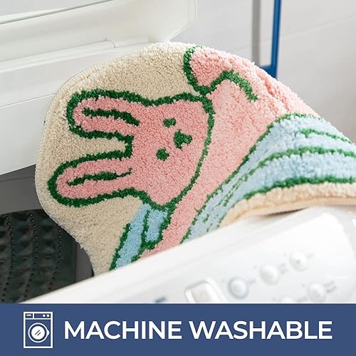 Miniatura 6 de Dailylike - Alfombra de baño, 24 x 17 pulgadas de grosor, felpa extra suave, absorbente, parte trasera de goma duradera, antideslizante, lavable a