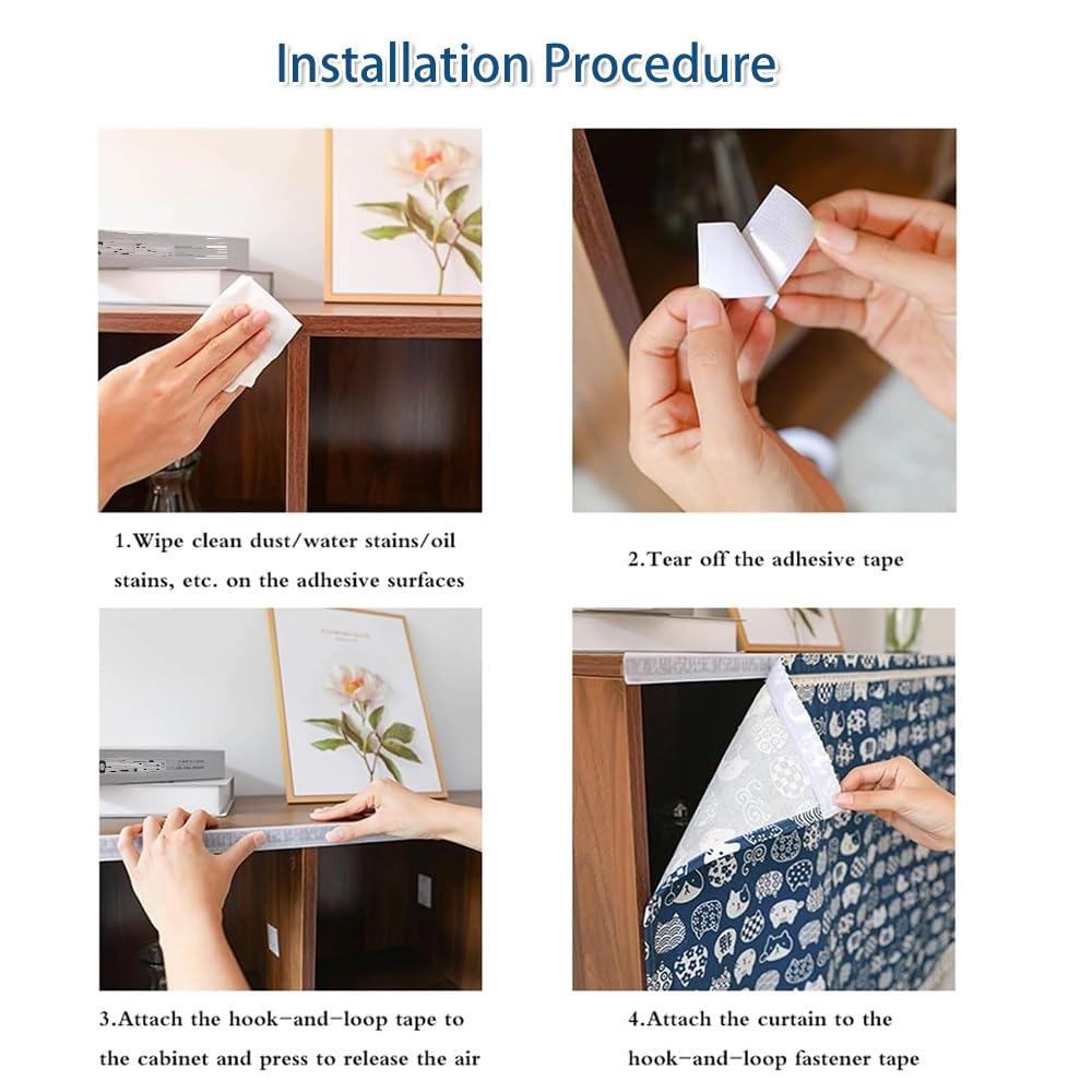 Tenda regolabile sotto il lavello per mobili da cucina, design con gancio e anello, misto cotone per privacy e organizzazione