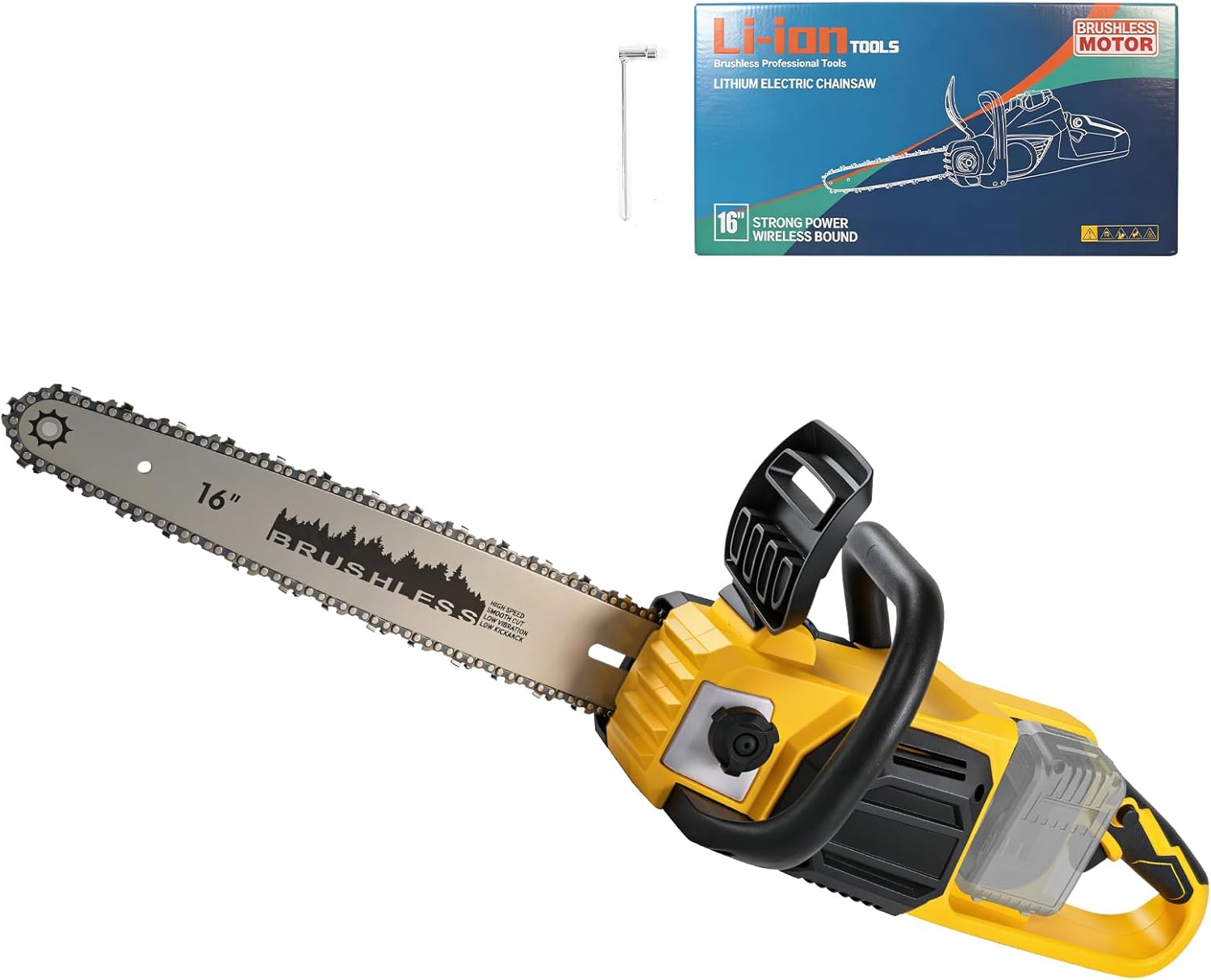 40V 16 Inch Brushless Cordless Chainsaw, Dual 20V Battery Powered Electric Chain Saw for Dewalt 20V MAX (Battery Not Included), Auto Oiler & Tool-Free Tension for Wood Cutting & Tree Trimming