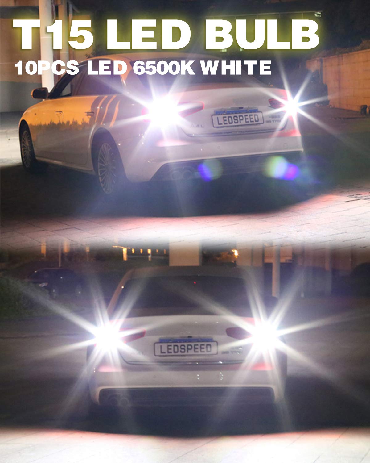 OUSHI Żarówka LED W16W, T15 921 912 902 904 906 LED światło cofania światło cofania 2835 Chipset 12 V 6500K ksenonowe białe (zestaw 2 szt.)