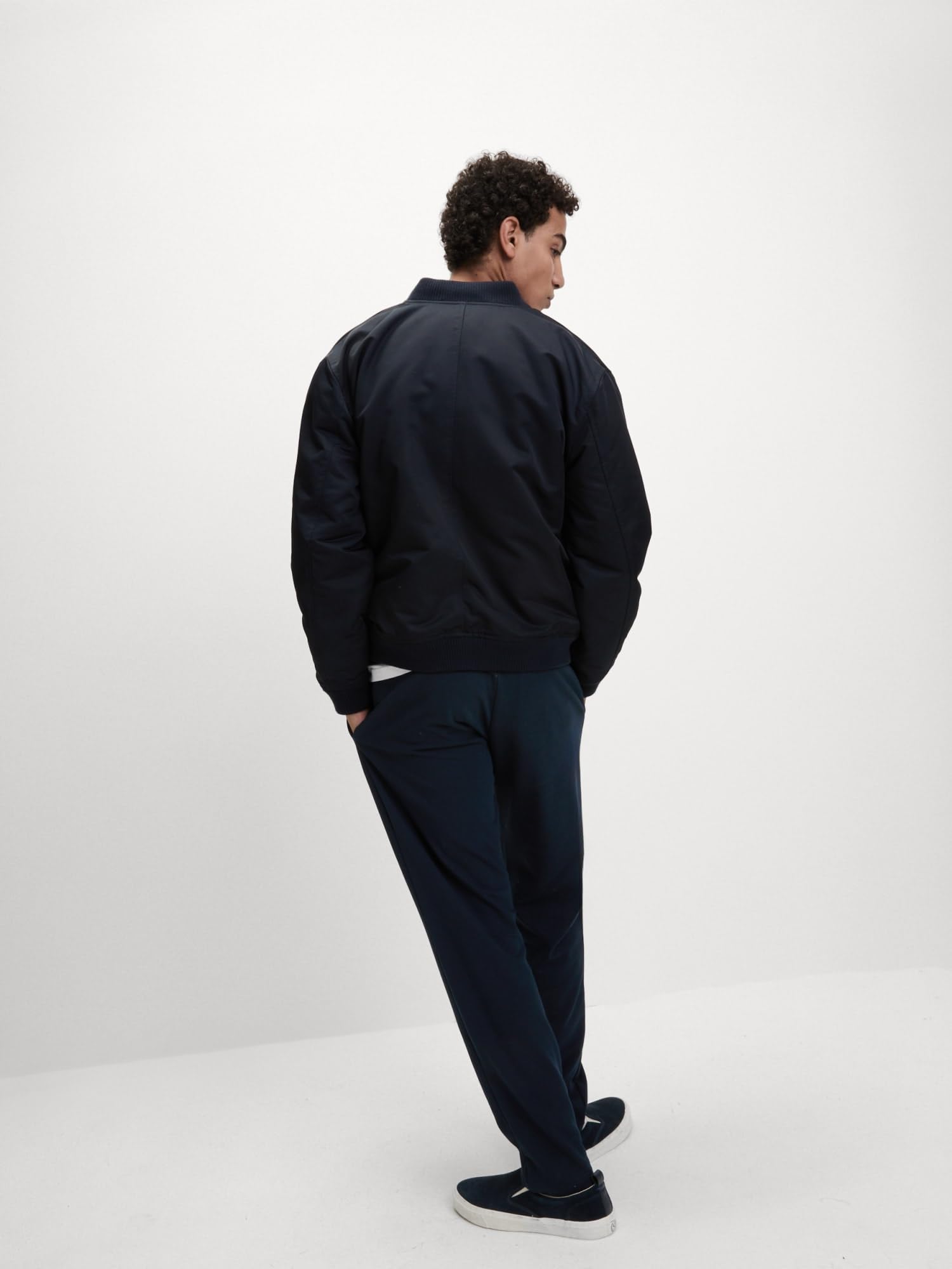 Marks & Spencer Pantalon de Jogging Droit en Coton Bleu Marine Foncé M