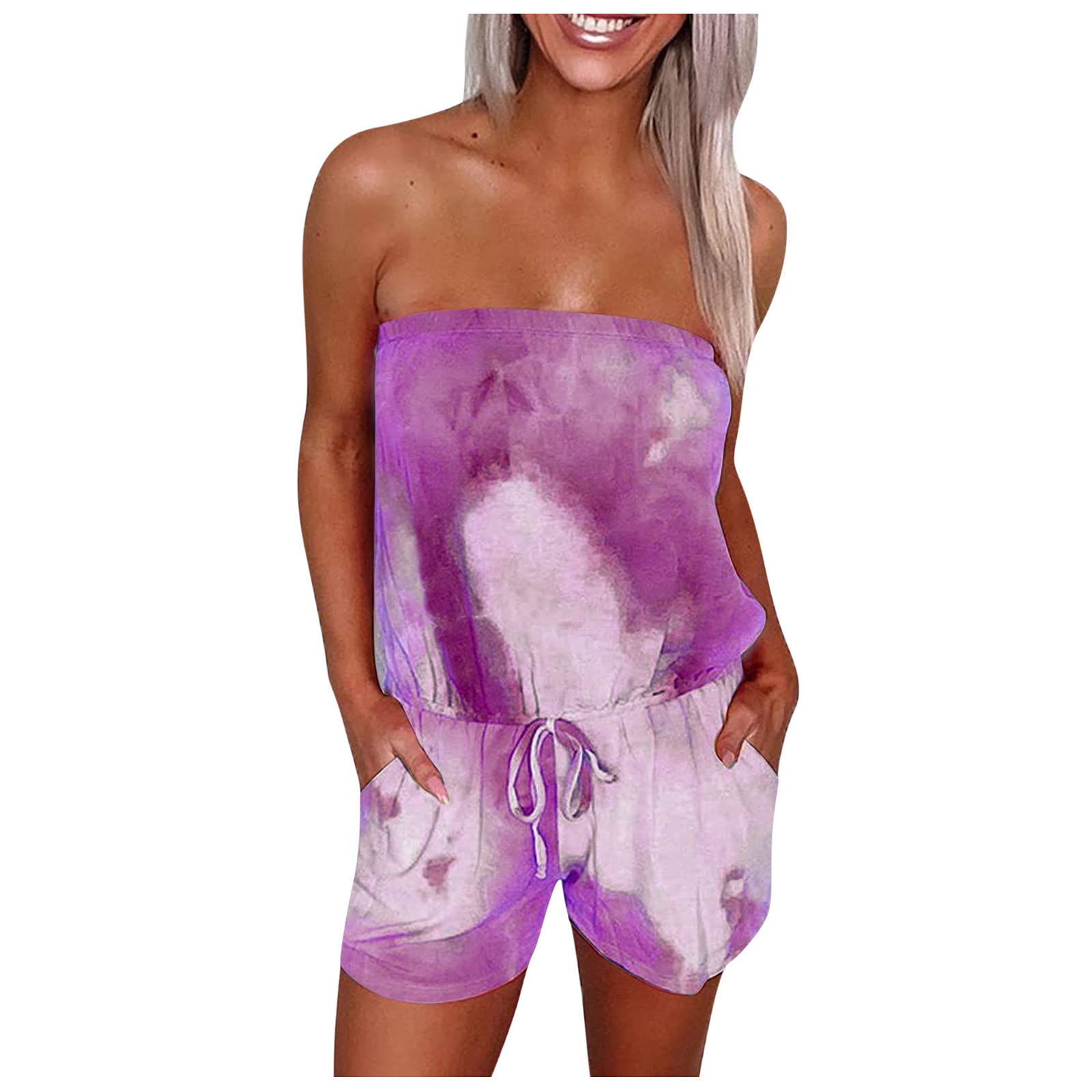 IMhope Woman Short Jumpsuit Romper Body Catsuit Party Overalls Playsuit  Women Summer Sexy Strapless Off Shoulder Jumpsuits Short Pants Casual Romper