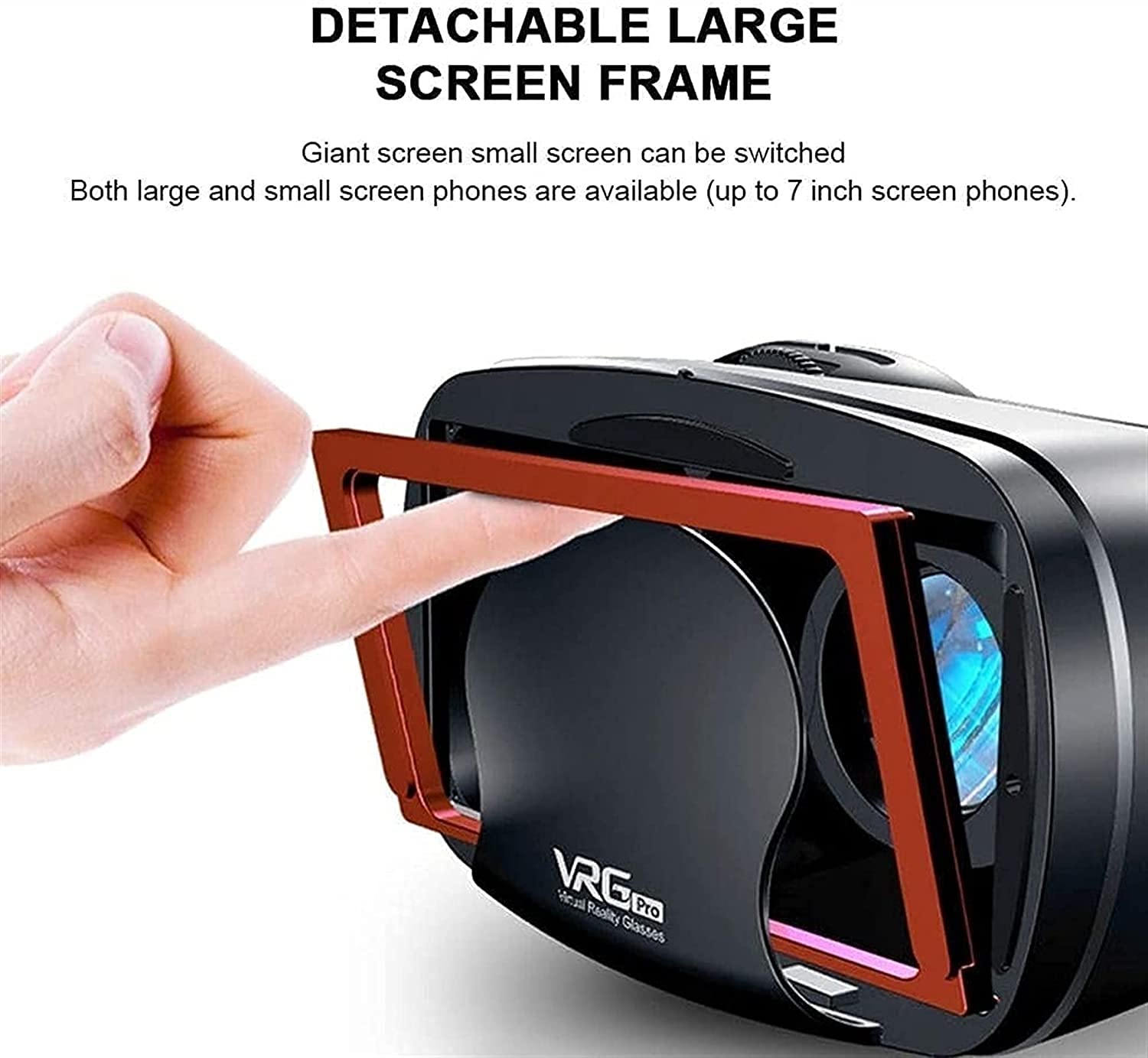 Occhiali VR, Goggles Intelligenti a Testa a Schermo Intero a Schermo Intero virtuale, con Telaio a Schermo Intero Staccabile e Regolazione Indipendente per Lenti