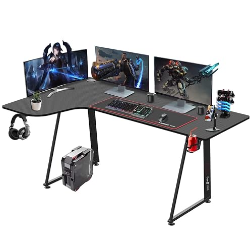 Dripex Gaming Tisch L-Form, eckschreibtisch 160cm, L-förmiger Gaming Schreibtisch, Großer Ergonomischer Computertisch für Büro und Zuhause - 160_Links
