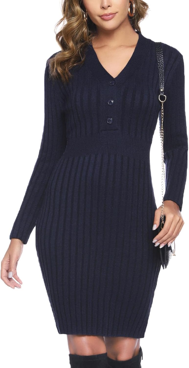 Gyabnw Jumper Dress Women Winter Knitted Dresses Casual Dress Gyabnw Jumper Dress Women Winter Knitted Dresses Casual Dress