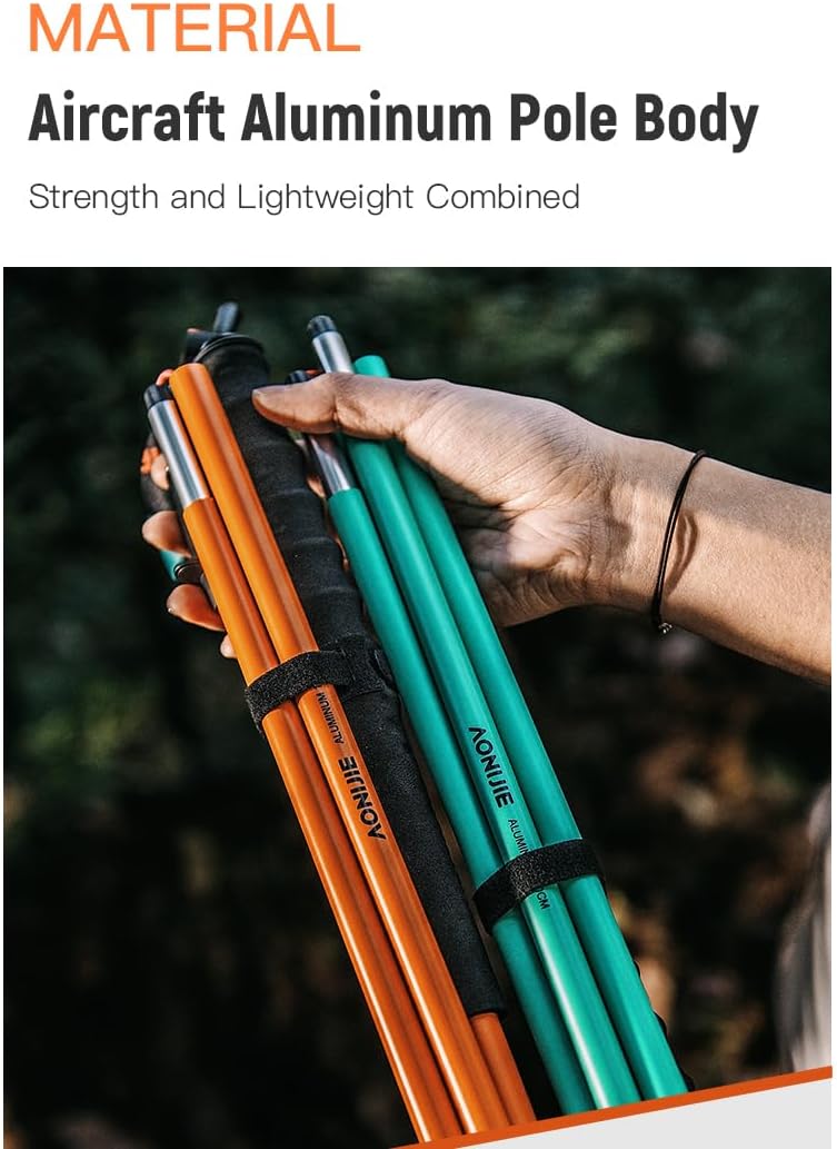 AONIJIE Collapsible Trekking Poles Lightweight Aluminum Hiking Poles, Folding Walking Sticks