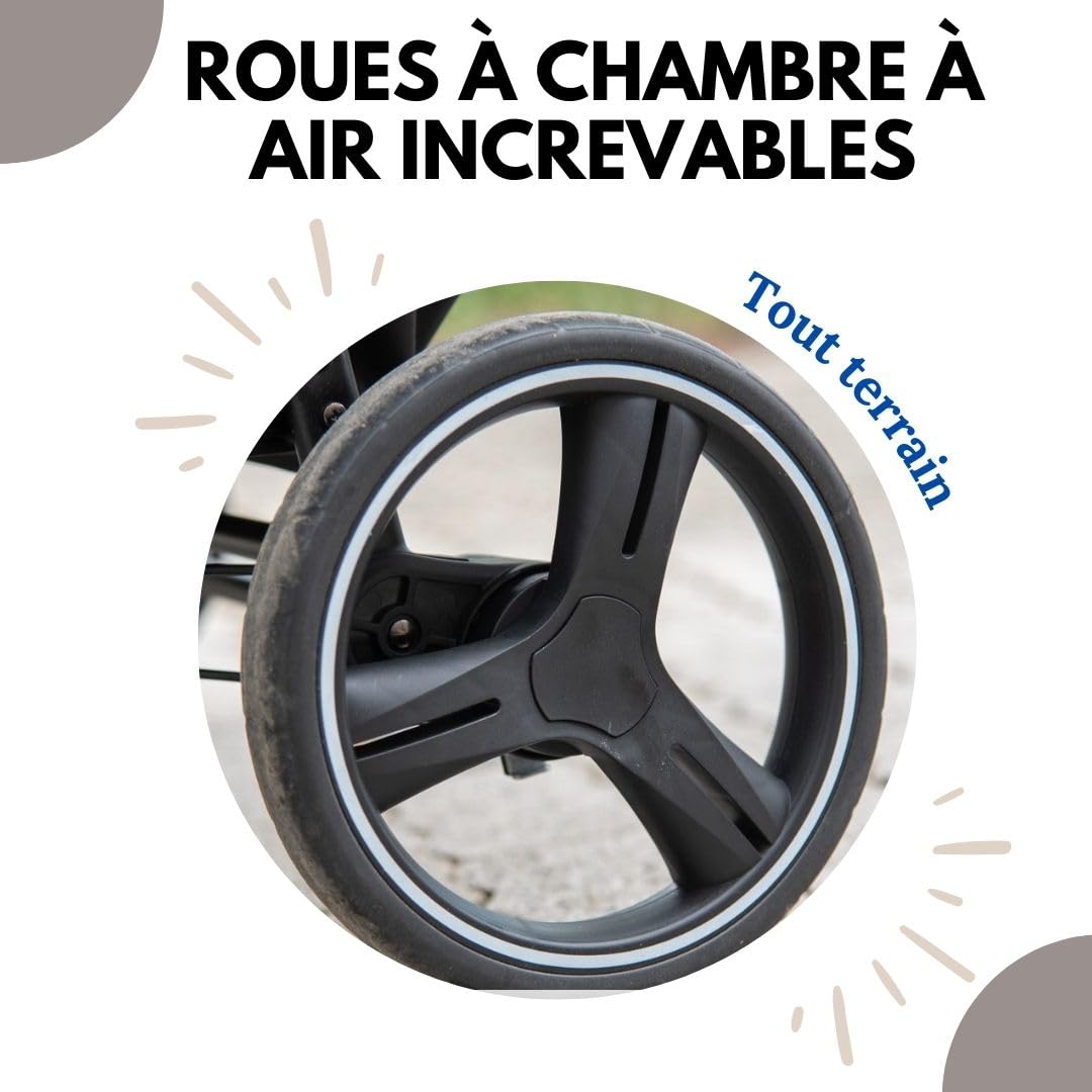 ABC Design Poussette Double Twin Circle – Légère, Maniable, Compacte pour Jumeaux et Frères & Sœurs, Fonction Allongée, Pliage facile, Housse Pluie – Gris Chiné