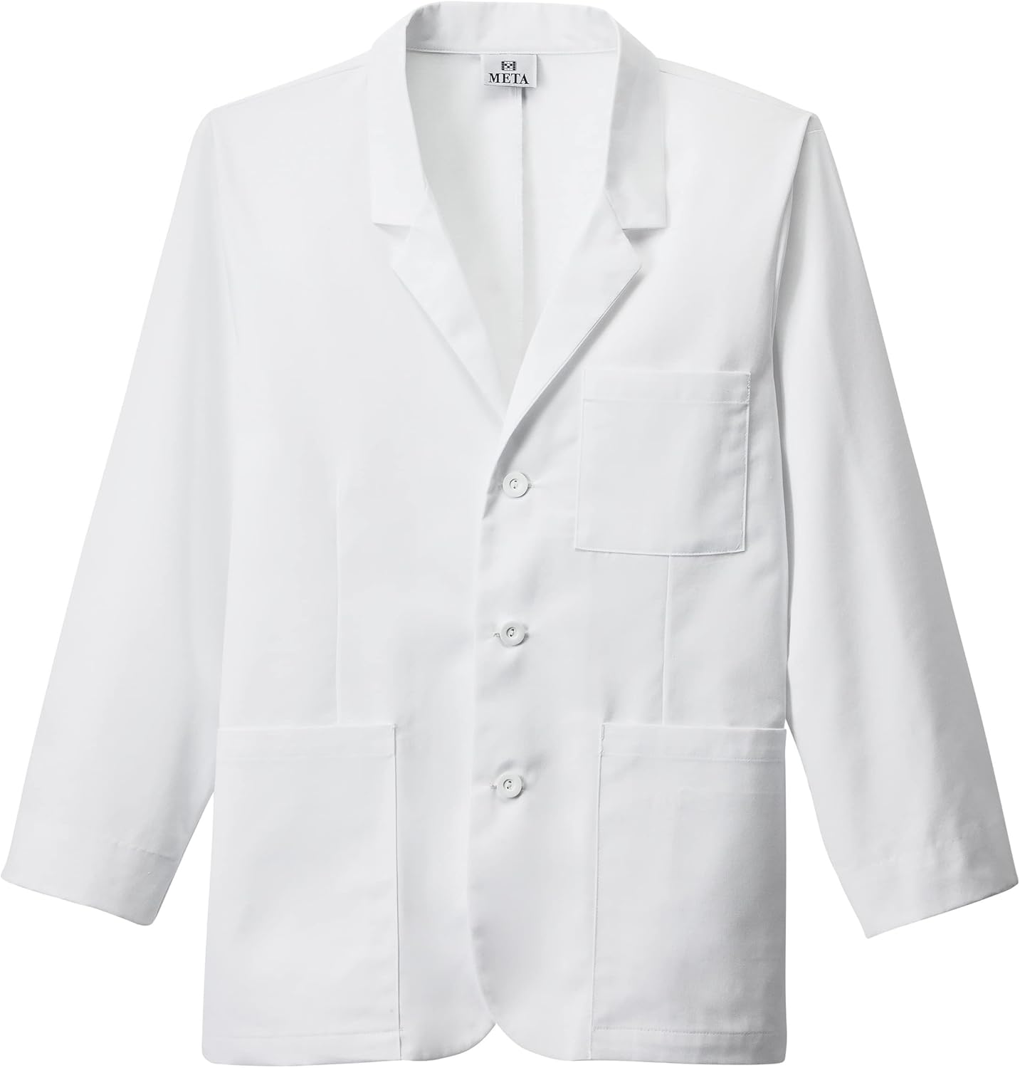 Meta Men's 30 inch Classic White Polyester Blend Professional Consultation Lab Wear Coat, Size 52 Long
