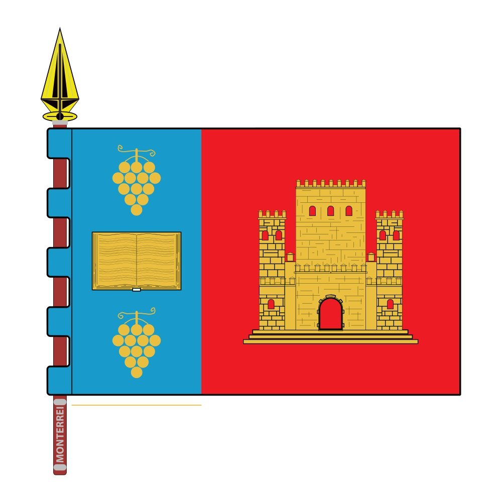 Drapeau de Monterrei Ourense Galiza grand format pour mât
