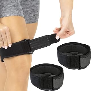 POKEAT 2Pcs Sports Knee Brace Band Iliotibial Pain Relief Adjustable Knee Support Strap Women Men Athletic Stabilizer Knee Pad Protector