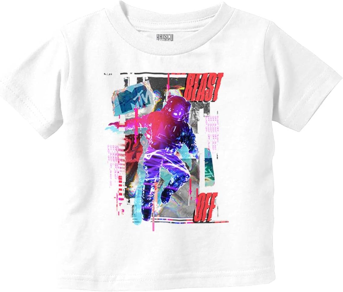 Cutout MTV Logo Moon Man Blast Off Toddler Boy Girl T Shirt