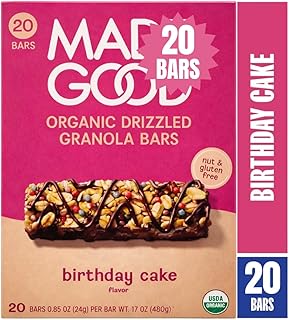 Made_Goods Birthday Cake Drizzled Bars (20 Count) | Chocolate Drizzled, Birthday Cake Flavor | Gluten Free | Nut Free | Organic Snacks, 0.85 oz Each | Exclusive Bundle + Better Guide by R&C Store