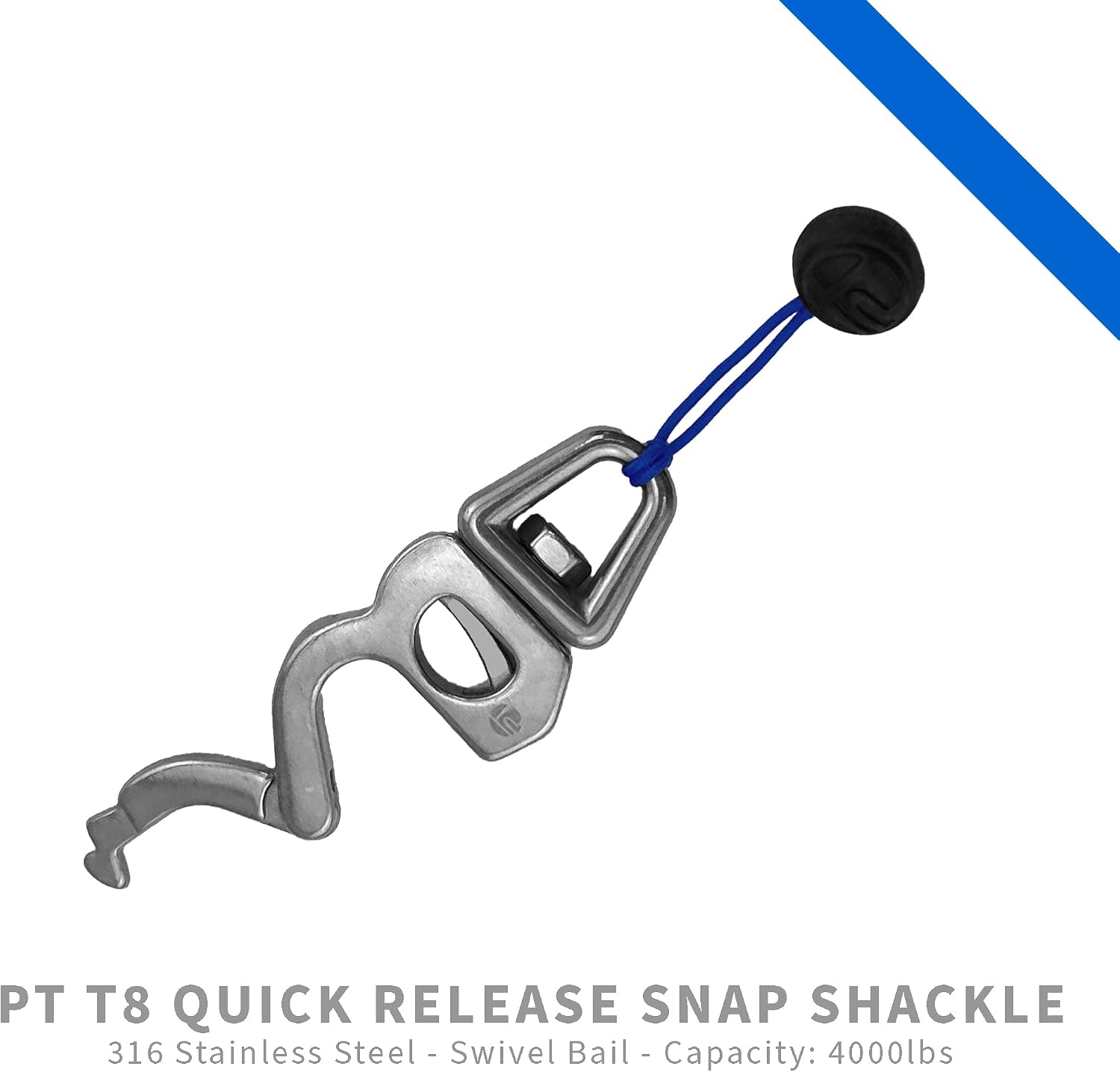 PT T8 Quick Release Snap Shackle - Marine - 316 Stainless Steel - Sailing - Rigging