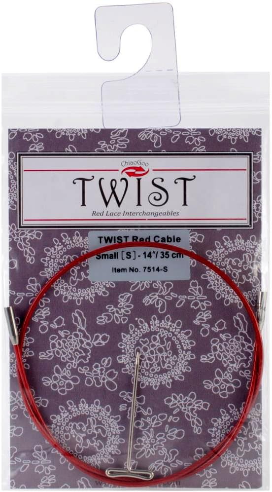 Câble De Tricot ChiaoGoo Twist RED – 75 Cm, Acier Multibrin, Pour Aiguilles Interchangeables