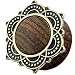 Piersando Ohr Plug Piercing Ear Flesh Tunnel Ohrpiercing Schmuck Ohrplug Vintage Tribal Ethno Lotusblüte Holz Altgold Organic 14mm