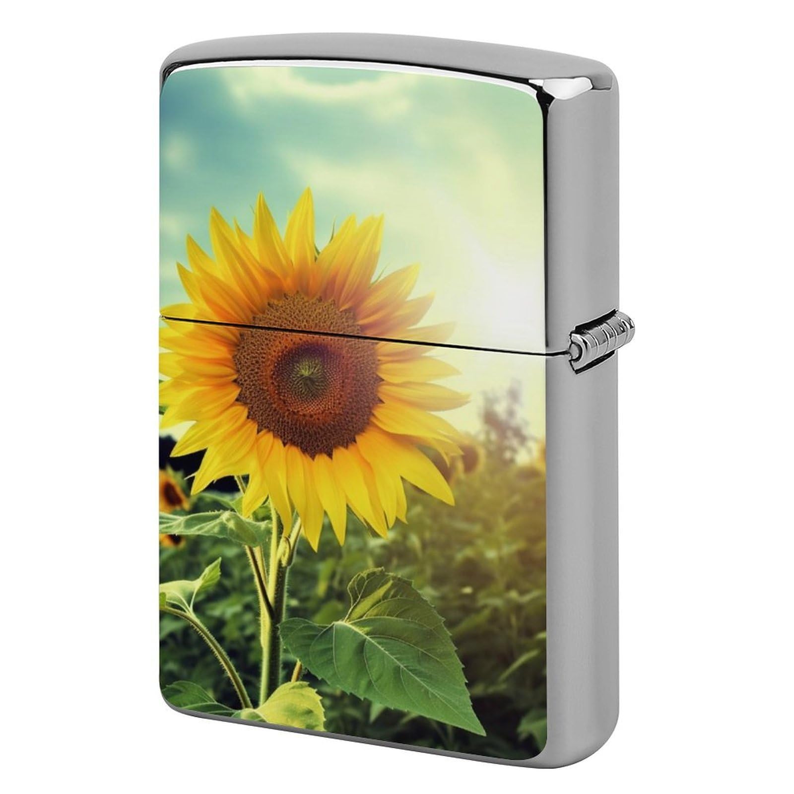 Beautiful Sunflower Lighter Cover for Men, Personalized Lighter Case for Birthday Gift, Flip-Top Lighters Protective Cover, Portable Lighters Shell for Outdoor, Travel