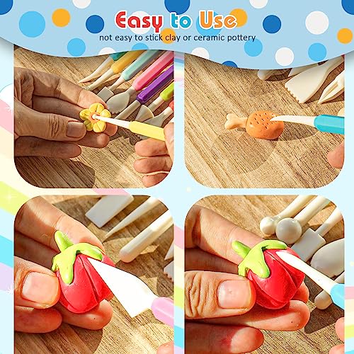 UUSYCUN 9PCS Clay Tools for Kids & Adult, UUSYCUN Plastic Air Dry Clay Tool Kit, Double-Head Sculpting Tools for Pottery, Polymer, Air Dry Clay, Modeling, Shaping, Cake Decoration - Thumbnail 5