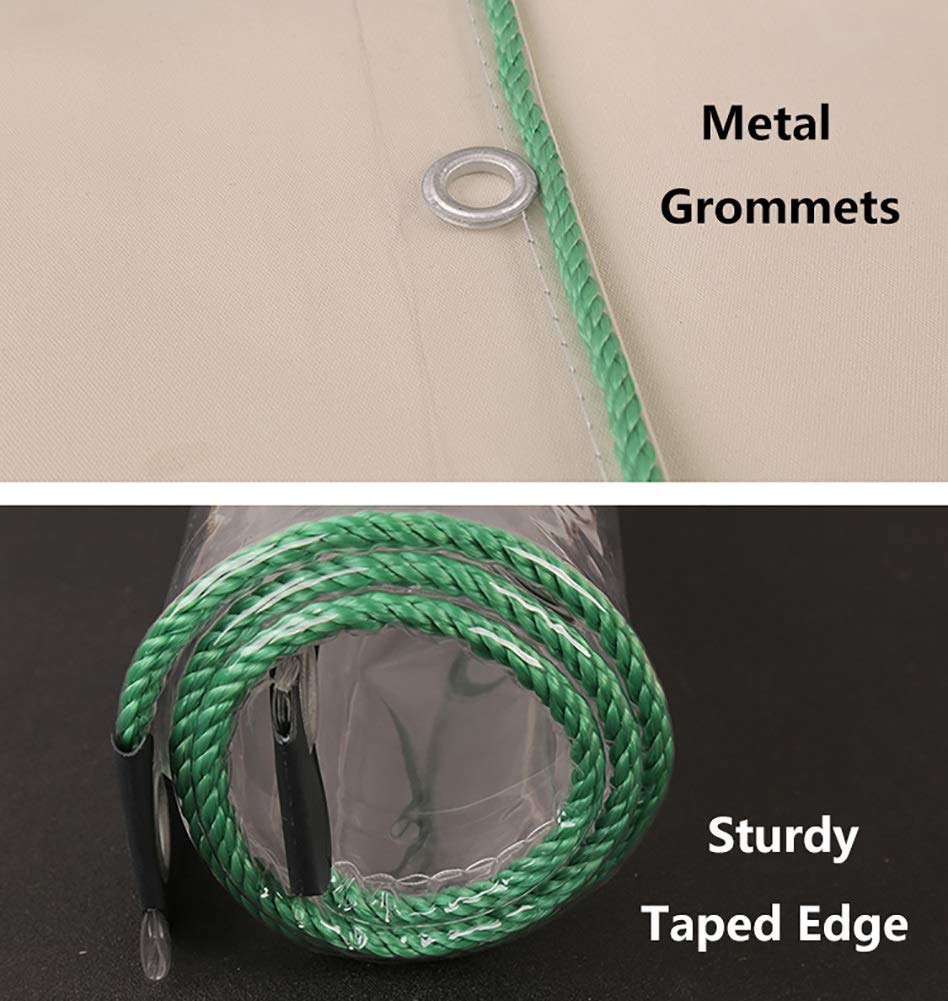 Groß Heavy Duty Persenning Heavy Duty Klar Tarp Mit Tüllen, Pvc-Wasserdichtes Plastikregenschutz-Tuch, Geringes Gewicht, Hohe Transparenz Tarpaulin Wasserdichter Heavy Duty,1M X 2M