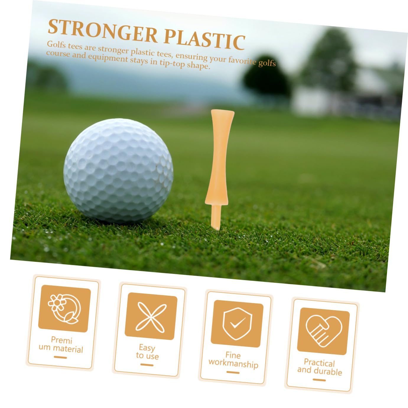 Tees de Golf de Plástico 180 Piezas, 70 57 51 45 38 32mm