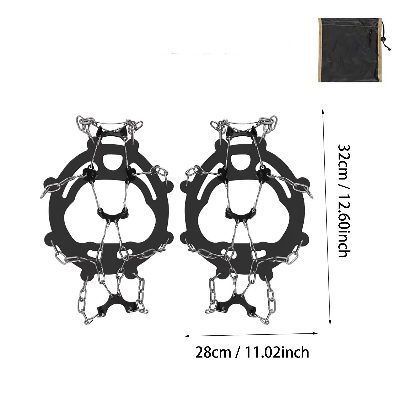 Grödel Teeth Steel Ice Gripper Spike for Shoes Anti Slip Climbing Hiking Snow Spikes Crampons Cleats Grips Boots Cover für Winterwanderungen