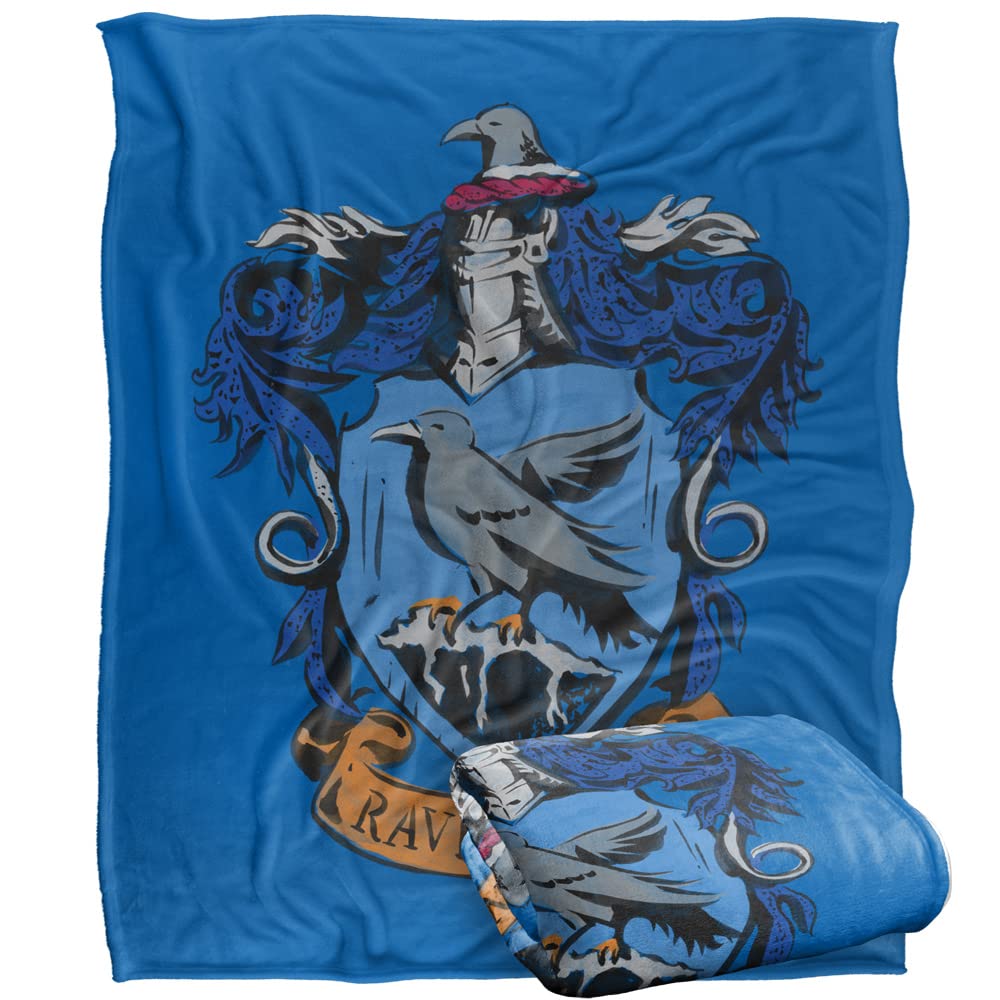 HARRY POTTER Drawn Ravenclaw Crest Officially Licensed Silky Touch Super Soft Throw Blanket 152 x 127 cm