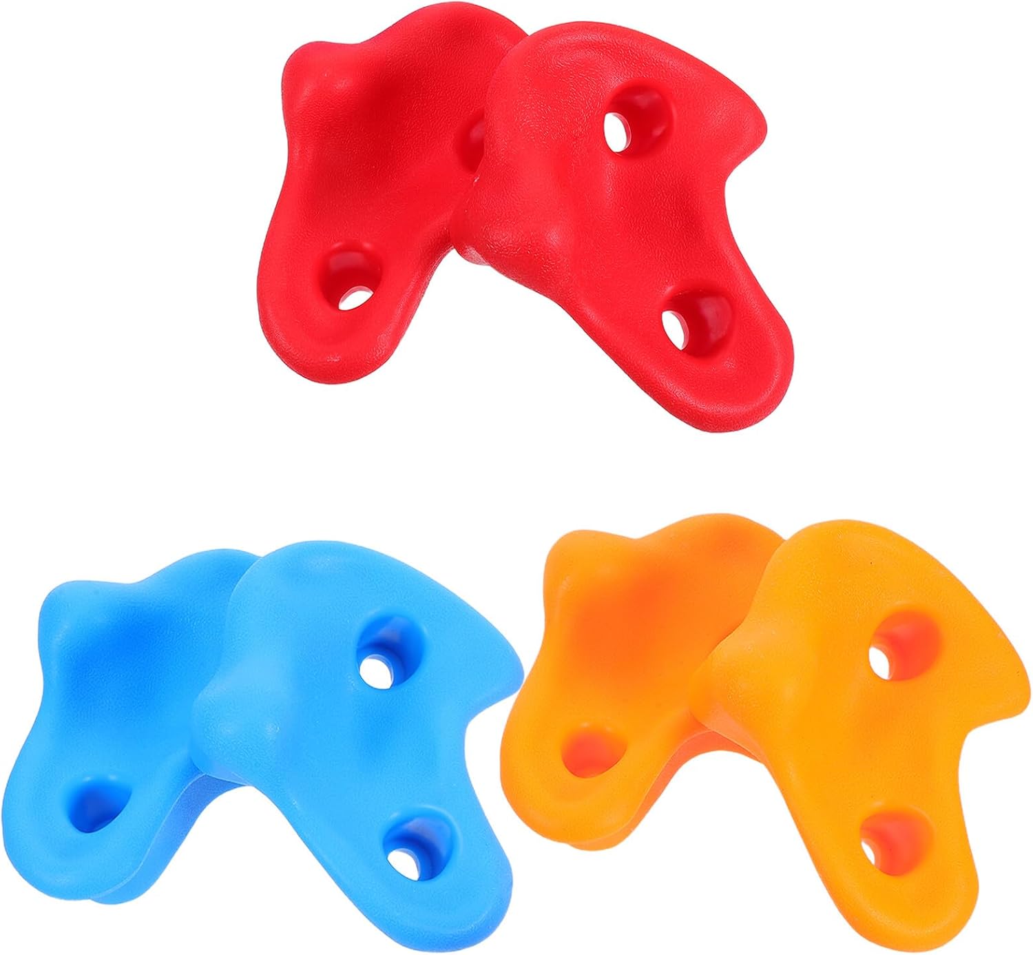Vaguelly 6pcs Climbing Wall Holds Set for Indoor Outdoor Playgrounds Thickened Rock Grips in Blue Red Orange ’s Rock Climbing Holds Kit and Exercise