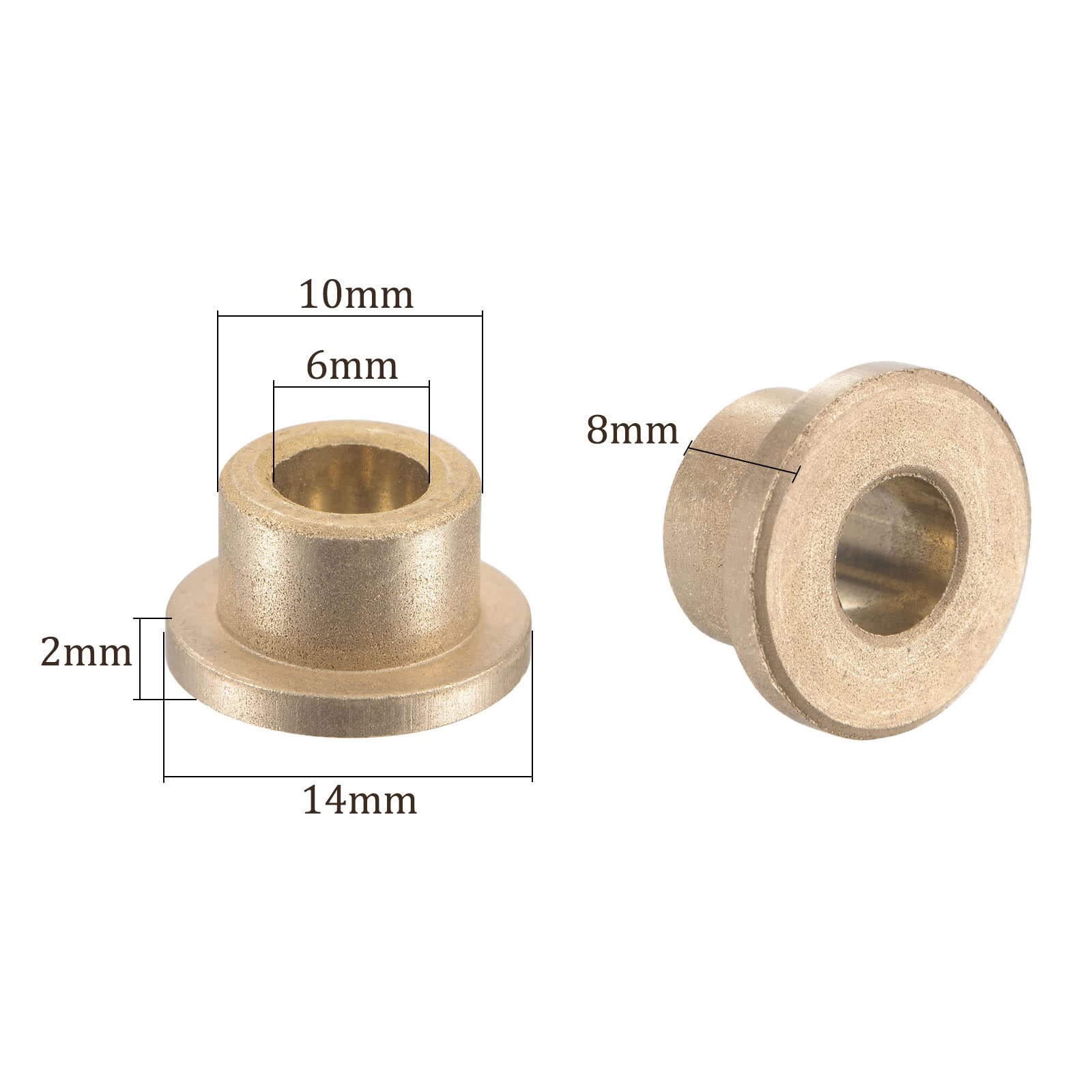 10 Pièces Douilles/bagues En Bronze Fritté Autolubrifiantes 6x10x10mm - Pour Machines-outils, équipements Industriels - 5