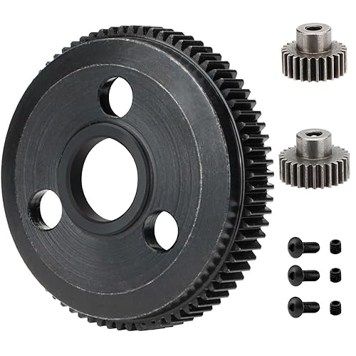 GLOBACT Metal Steel 76T 48P Spur Gear Set Slash Gear con 25T 27T Piñones Engranajes para Slash Stampede Bandit Rustler 2WDVXL 110 RC Camión