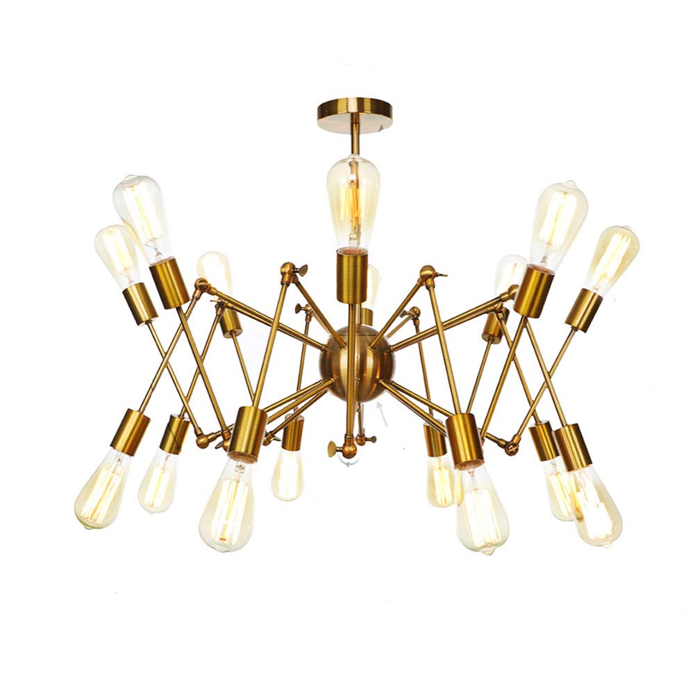 VDOQTLJT E26 Gold Sputnik Chandelier Modern Pendant Light Lighting V-intage Ceiling Fixtures Compatible with Kitchen Living Room Dining Bedroom Farmhouse Wall Sconce(Golden,16 head)
