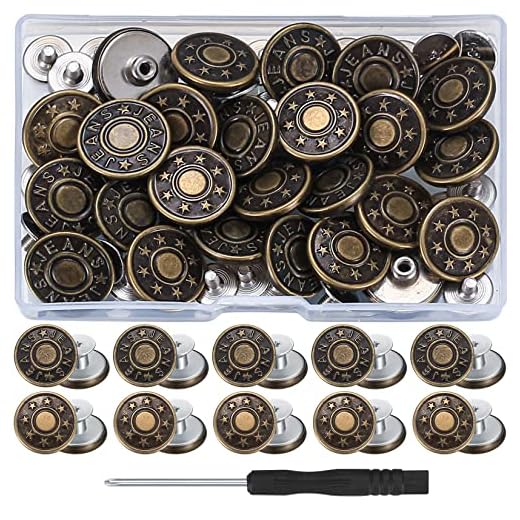 10 Stück Jeans Knöpfe Ohne Nähen, 17mm Button Pins Jeans, Hosenknöpfe Zum Stecken, DIY Jeansknopf, Knöpfe Hosen Enger Machen, Jeans Knöpfe zum Erweitern oder Reduzieren der Hosengröße(Silber) 7 30 Stück Ersatz Jeans Knöpfe, 17 mmJeansknöpfe, Hosenknöpfe kein Nähen, abnehmbare Metall Hosen Knopfe Reparatur Druckknöpfe Knöpfe für Jeans, Kleidung, Hosen, Taschen, 2 Muster