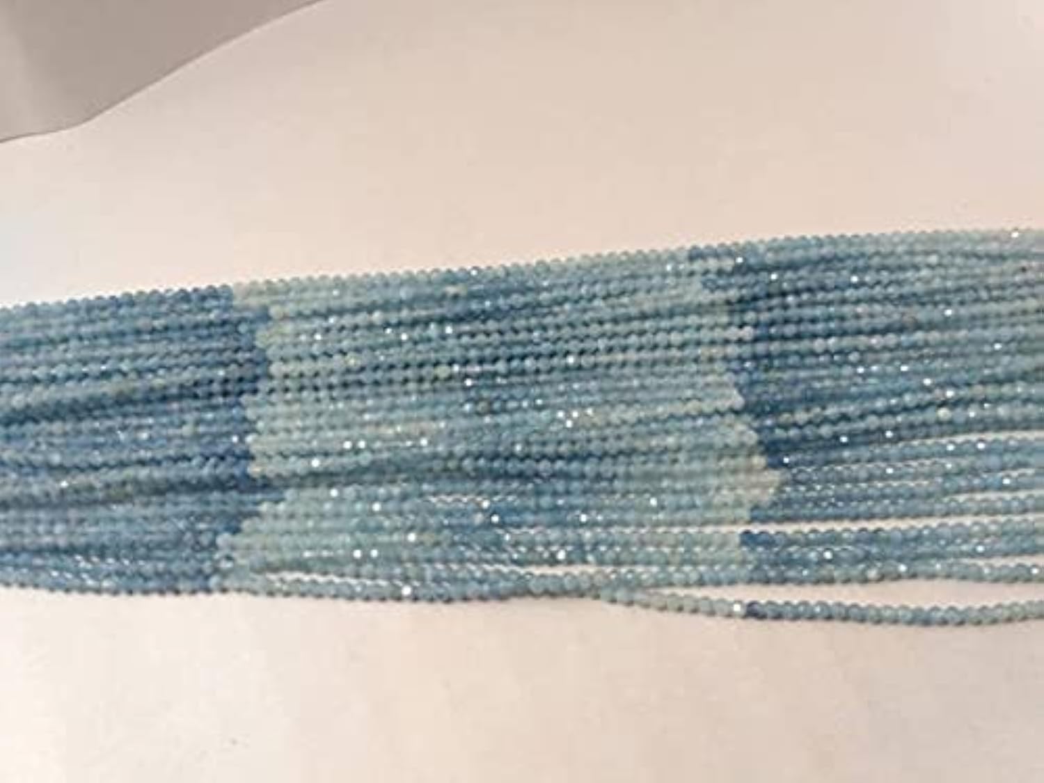 Aigue-marine naturelle AAA perles rondelles facettées haut de gamme pour création bijoux