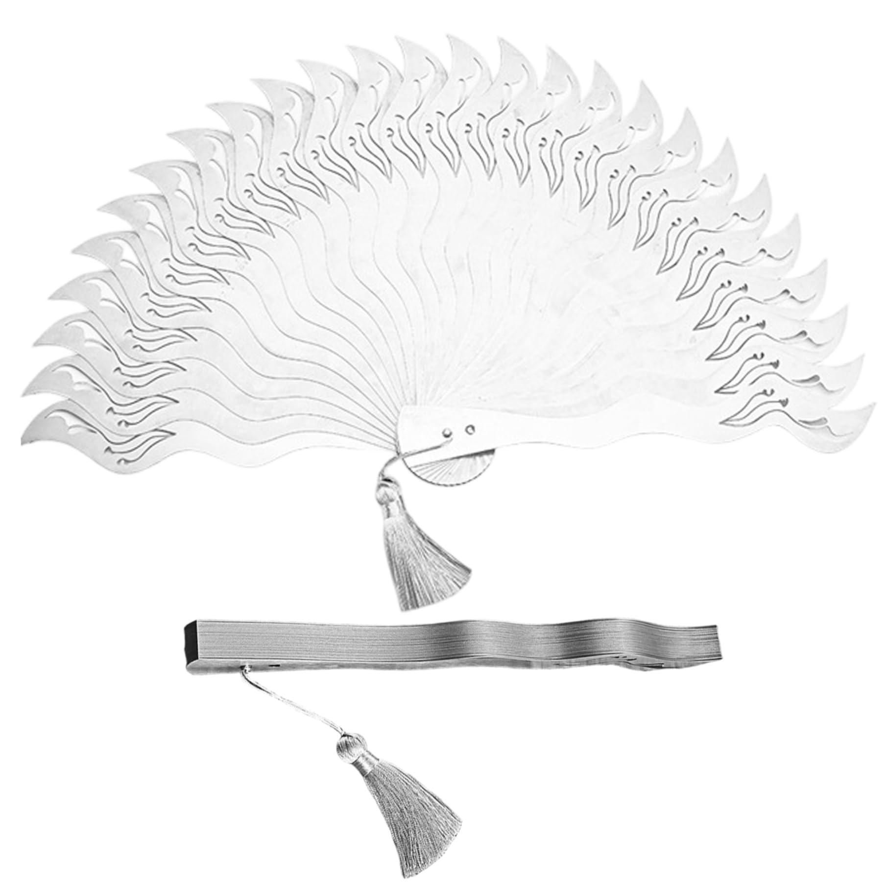 Éventail à main pliable acier inoxydable Gcroet ventilateur portable 12 pouces