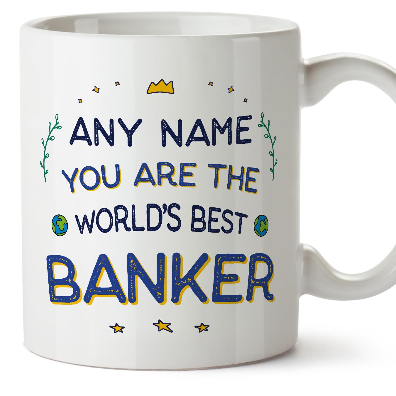 MUGFFINS Personalised Mug for Banker - in English - World's Best - Funny Custom Gift for Colleagues - Ceramic 11oz Mug