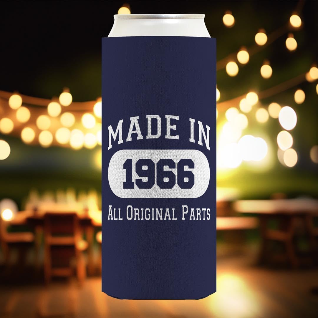 60th Birthday Party Adult Favors Made In 1966 Original Parts 12-Pack Ultra Slim Can Thermocoolers