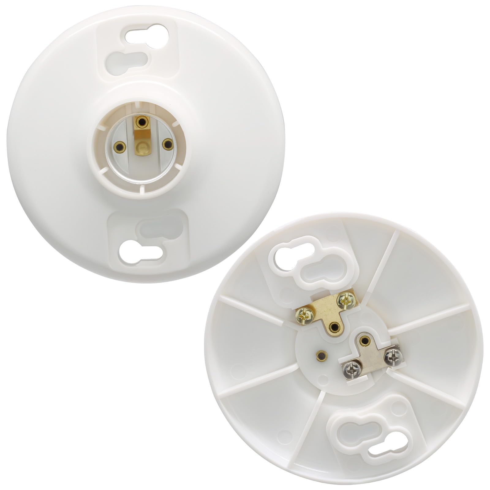 OSVJE 2 Pack Keyless Lamp Holder, Medium Base E26 Socket Ceiling Lighting Incandescent Outlet Box, Compatible Bulb Holder for LED and Incandescent Light Bulbs/Lighting Enthusiasts