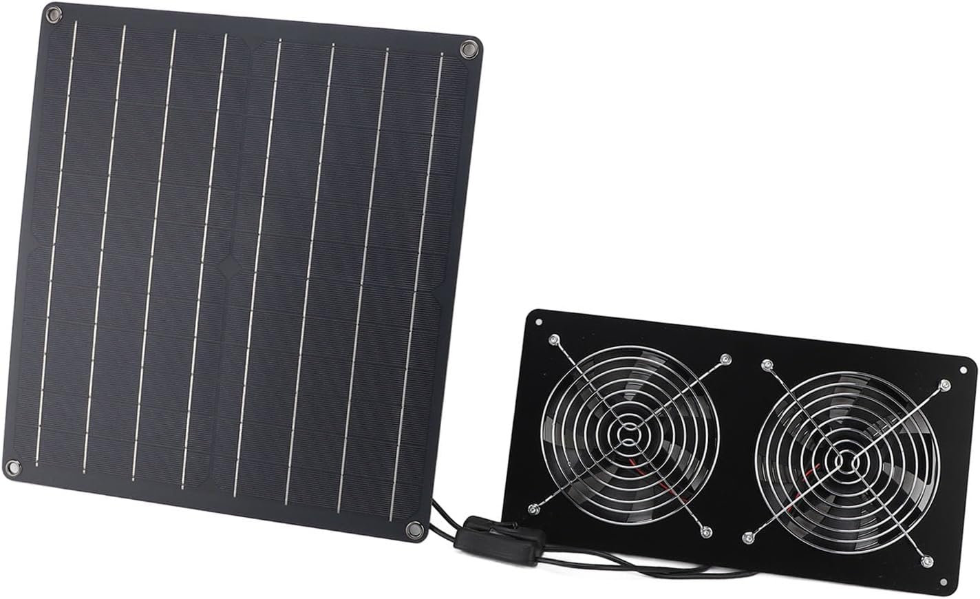 Solar Exhaust Fan Kit 20W, Cooling Ventilation Fan with Double Switch Control, Greenhouse and Chicken Coop Use - High Airflow Efficiency, Durable ABS Material, Easy Installation