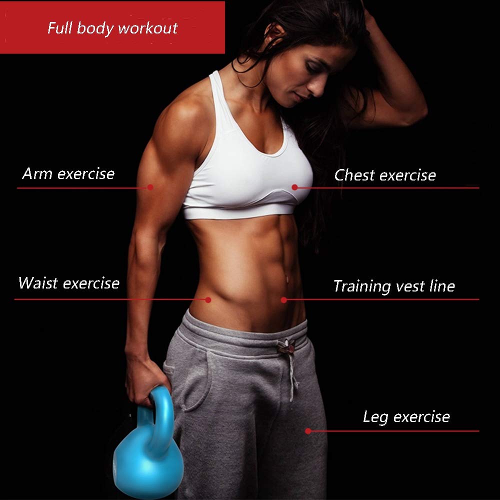 Kettlebells HUAHUA Gimnasio De Pesas Rusas, Deportes Cuclillas Equipo, Antideslizante Comfort Manija, Seguro Y Duradero, 10LB, Azul