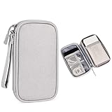 Electronics Accessories Organizer Travel Cable Storage Case for Wires, Chargers, Earphones (Grey)
