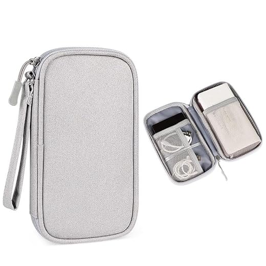 Electronics Accessories Organizer Travel Cable Storage Case for Wires, Chargers, Earphones (Grey)