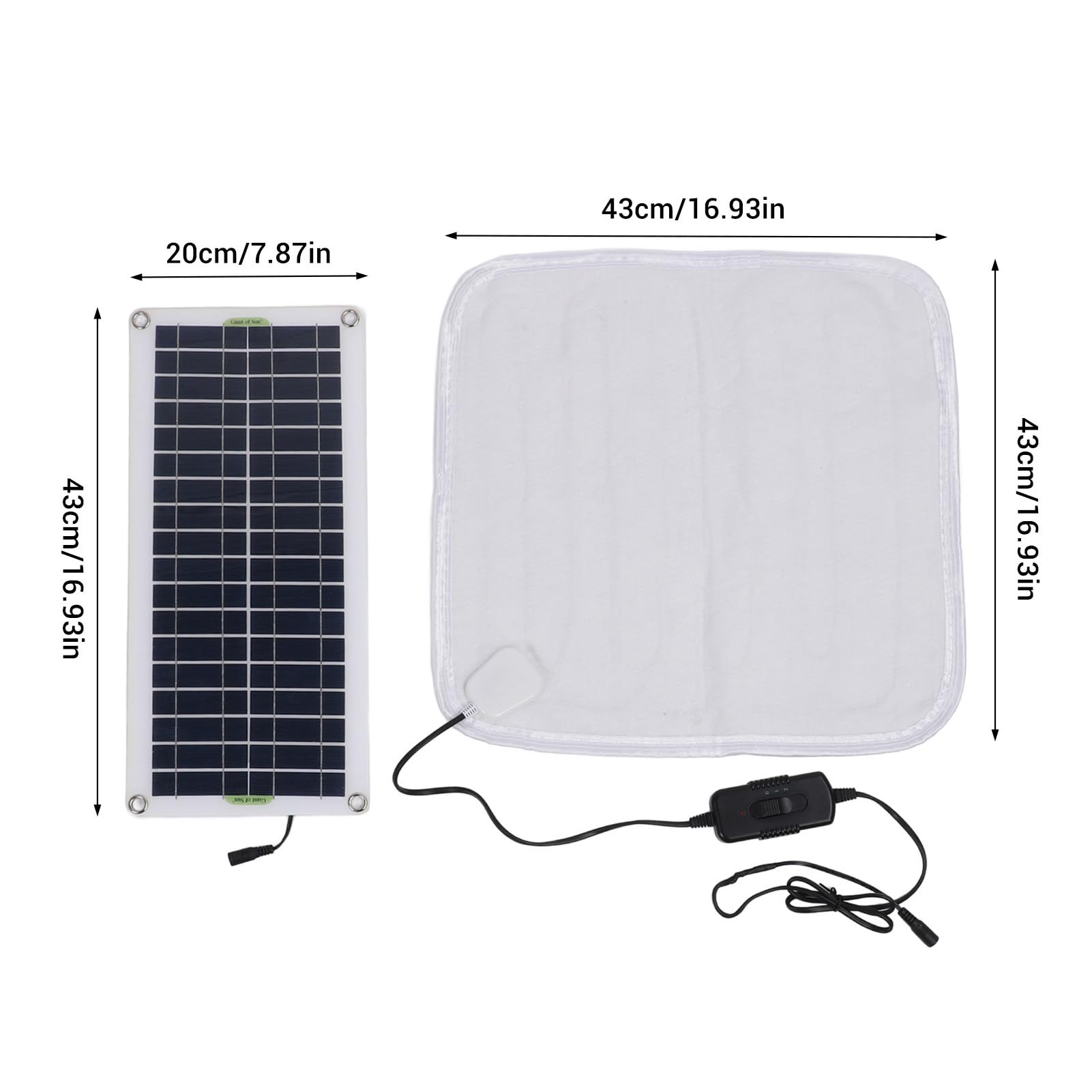 1 Tappetino riscaldante per animali domestici energia solare con batteria ricaricabile, portatile per cani gatti campeggio all ' aperto uso domestico coperta per animali riscaldata a energia solare