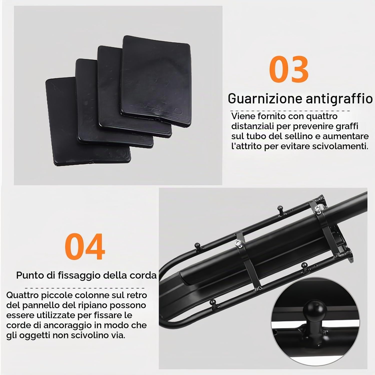 Chesoon Portapacchi posteriore per bicicletta retrattile Sgancio rapido Lega di alluminio Supporto per borse da bicicletta Capacità di 20 libbre/9 kg