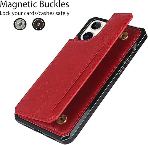 Miniatura 5 de Cavor for iPhone 11 Wallet Case with Card Slots Holder,Premium PU Leather Kickstand Feature Case [Wrist Strap] Double Magnetic Clasp Shockproof Flip