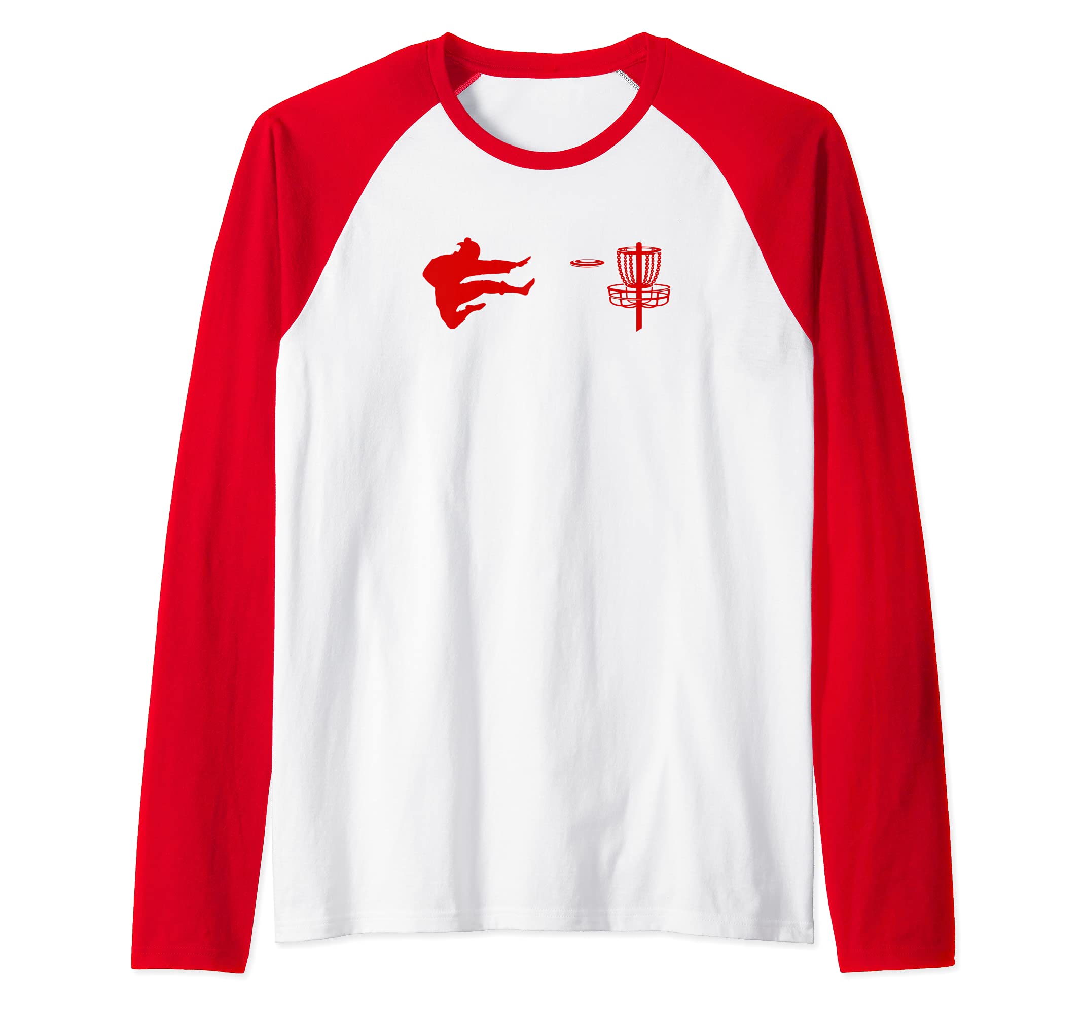 Disc Golf Ninja Raglan Baseball Tee, Red