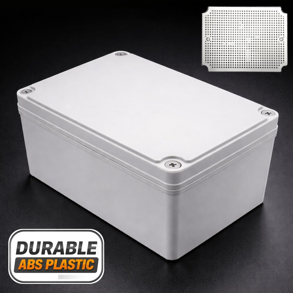 MGI SpeedWare Electrical Junction Box with Mounting Plate and IP67 Waterproof White Cover (8" x 6" x 5")