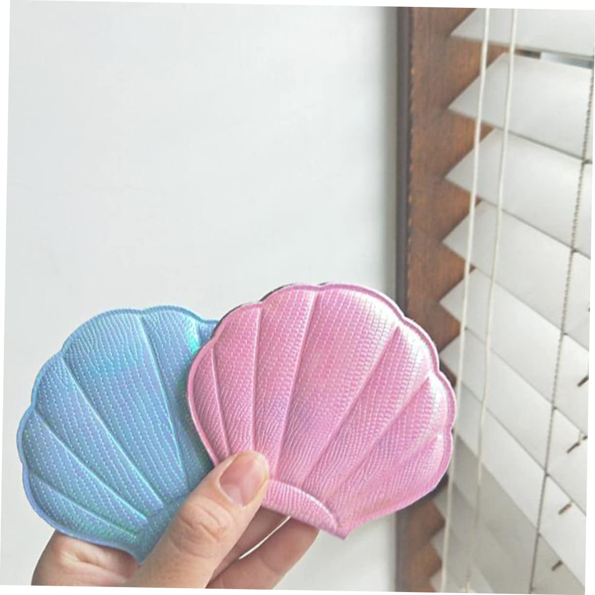 Healeved 6piezas Espejo De Maquillaje Portátil Doble Cara Forma De Concha Compacto y Ligero para Viajes y Uso Diario Aleatorios