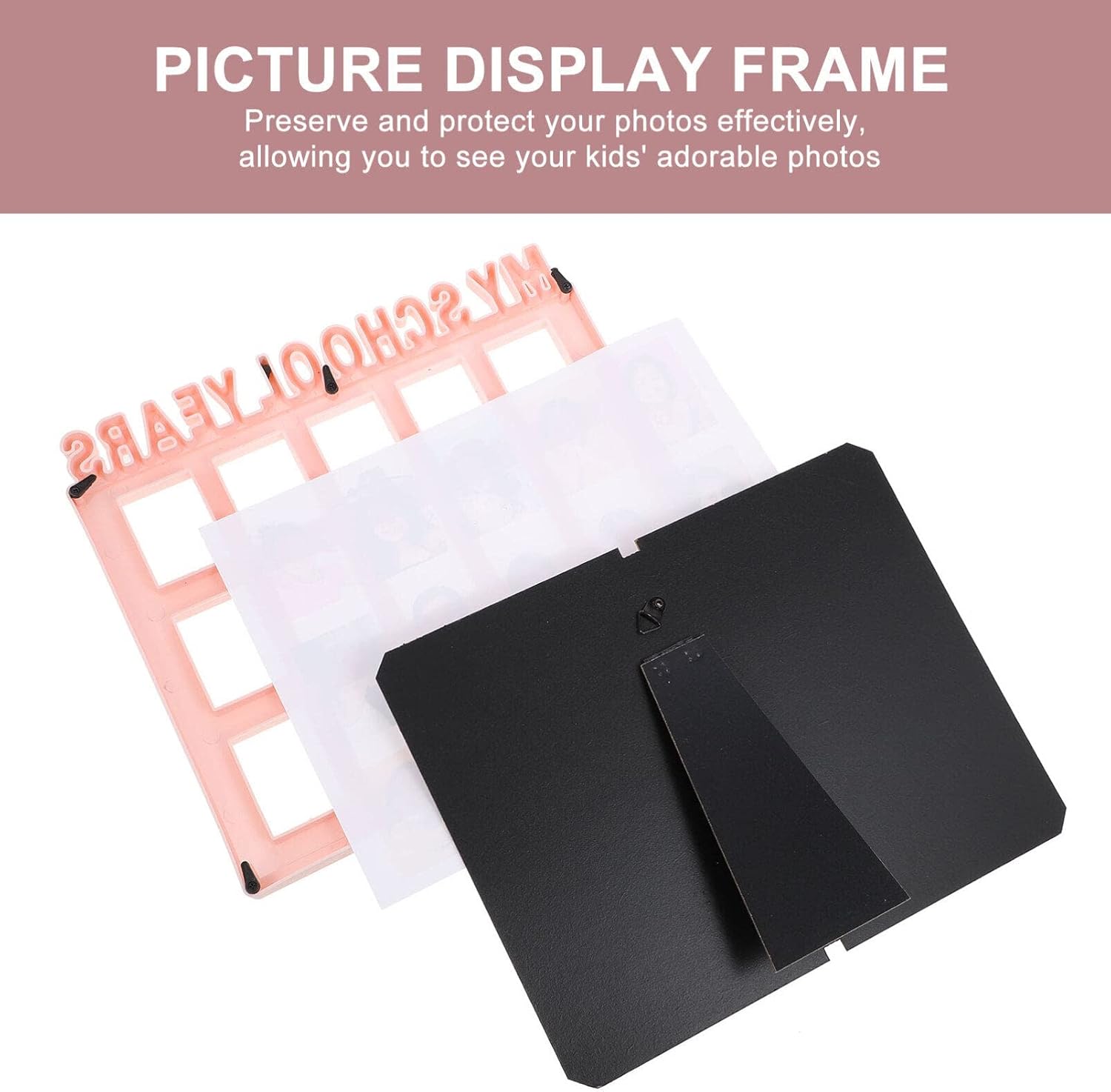 STOBOK Grade Record Photo Frame Years Collage Frame Plastic Frames Graduation Photo Frame Plastic Display Stands Photo Booth Frame Picture Child Desktop