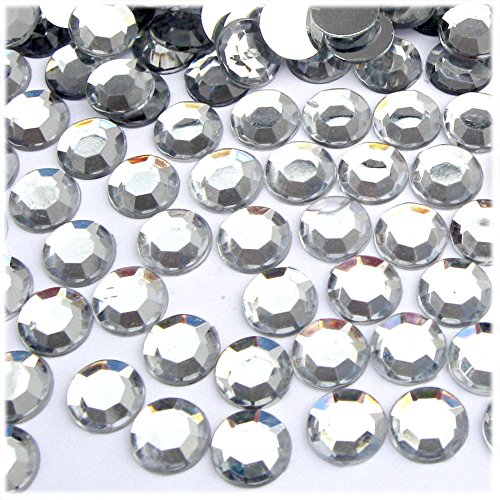 The Crafts Outlet 144pc Loose Flatback Acrylic Rhinestones Round 10mm - Flatback Crystal Clear
