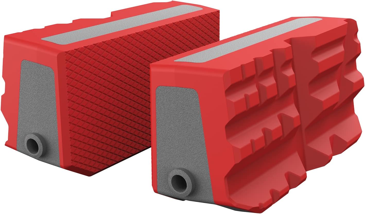 Smart-Jaws Multi-Fit Sleeves | Upgraded Vise Jaws | Non-Marring, Heat Resistant Bench Vise Jaws | 9 Different Grooves for Optimal Secure Fit on Variety of Shapes and Sizes